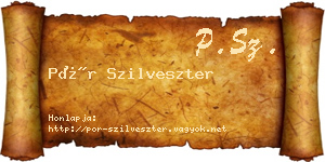 Pór Szilveszter névjegykártya